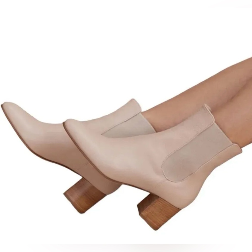 Kahmune London Mika Bootie In Khaki Size 40 NWOB